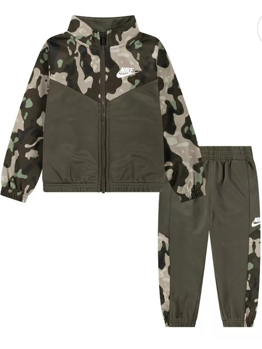 NWOT Boys Sz 7 Nike Olive Camo Kids' Track Jacket & Joggers